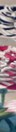 Detail form botanical artwork with blue, pink and white painted forms.